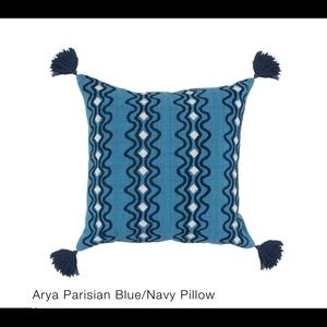 22” x 22” Blue/ Navy Pillow Cover with Tassels